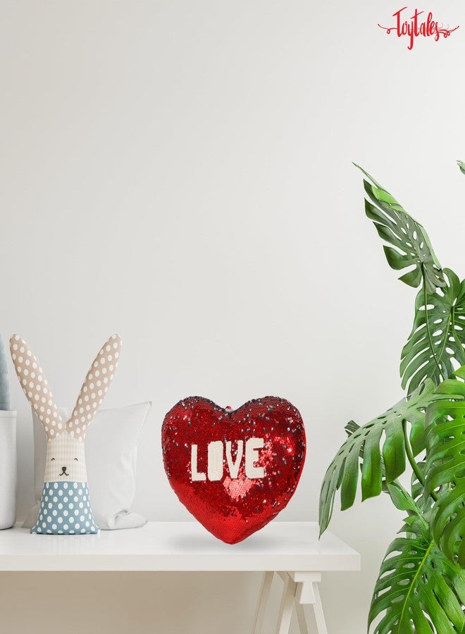 MABLE Reversible Sequin Heart Shape Cushion (30 Cm) Stuffed with Love, Soft Plush Cushions for Girls/Boys, Lightweight Velvety Touch for Comforting Hugs, Gift for Girlfriend/Boyfriend - Image 4